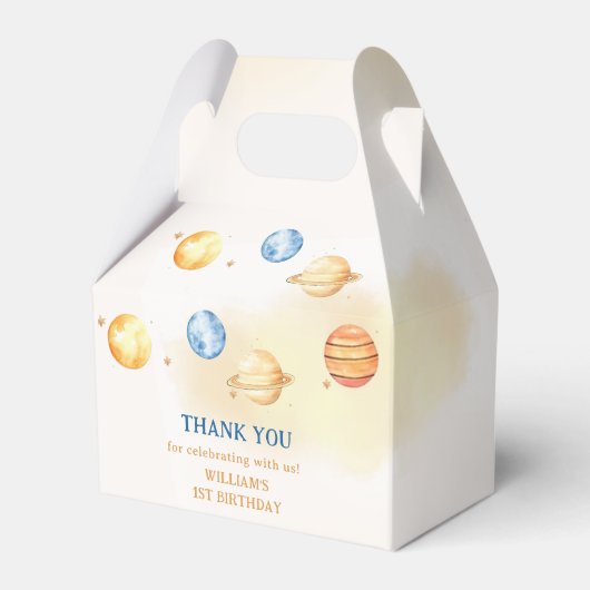 Buitenruimtecentrales Jongen Galaxy First Trip Bir Bedankdoosjes (Voorkant Zijde)