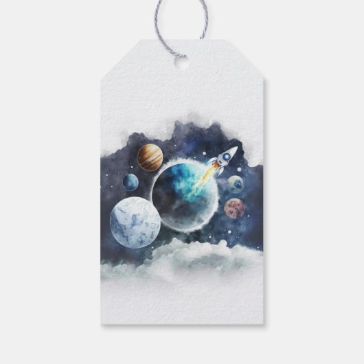 Buitenruimtecentrales Rocket Ship Hartelijk dank,  Cadeaulabel (Achterkant)