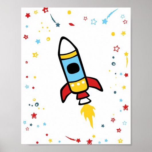 Buitenruimtedecor, Rocket print 8x10 (Voorkant)