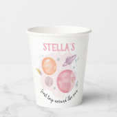 Buitenruimtelanceerinstallaties Eerste reismeisje  Papieren Bekers (Achterkant)