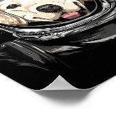 Buitenruimtesatronaut Golden Retriever Lover Pet D Poster (Hoek)