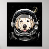 Buitenruimtesatronaut Golden Retriever Lover Pet D Poster (Voorkant)