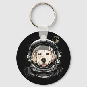 Buitenruimtesatronaut Golden Retriever Lover Pet D Sleutelhanger