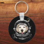 Buitenruimtesatronaut Golden Retriever Lover Pet D Sleutelhanger (Voorkant)