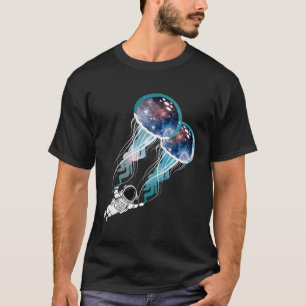 Buitenruimtesatronaut Jellyfish Galaxy Diver Surfe T-shirt