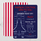 Buitenruimteschakel / Astronaut Birthday Kaart (Voorkant / Achterkant)