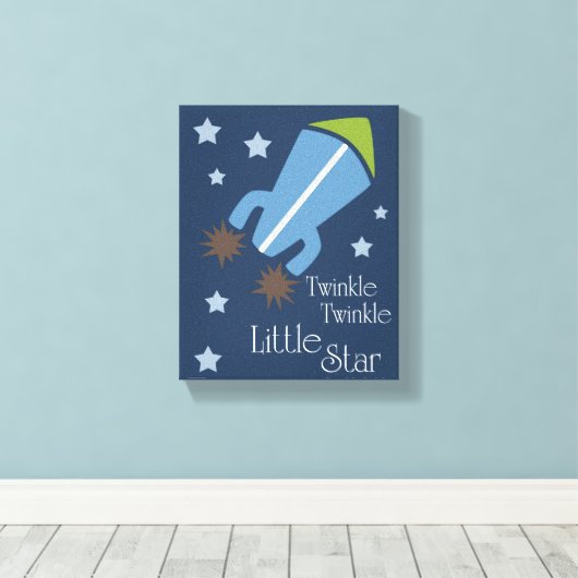 Buitenruimteschakels Twinkle Twinkle Navy Blue Canvas Afdruk (Insitu (Houten vloer))