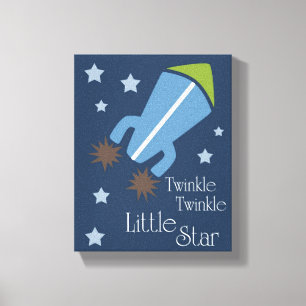 Buitenruimteschakels Twinkle Twinkle Navy Blue Canvas Afdruk