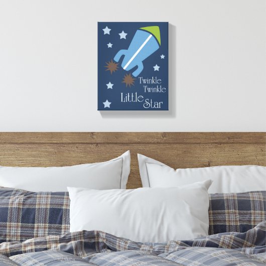 Buitenruimteschakels Twinkle Twinkle Navy Blue Canvas Afdruk (Insitu (Slaapkamer))