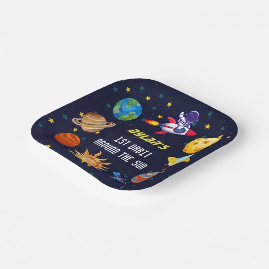 Buitenruimteschema 1e verjaardag Bord papier (Gebogen)