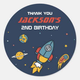 Buitenruimteschepen Verjaardag Ronde Sticker