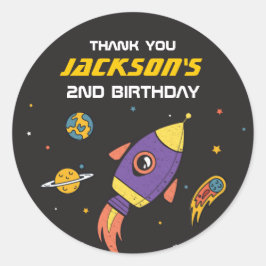 Buitenruimteschepen Verjaardag Ronde Sticker