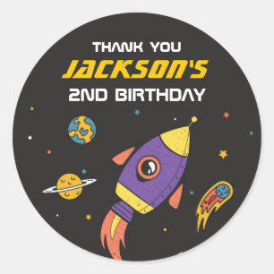 Buitenruimteschepen Verjaardag Ronde Sticker