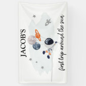 Buitenruimtetekens Jongen eerste verjaardag achter Spandoek (Verticaal)