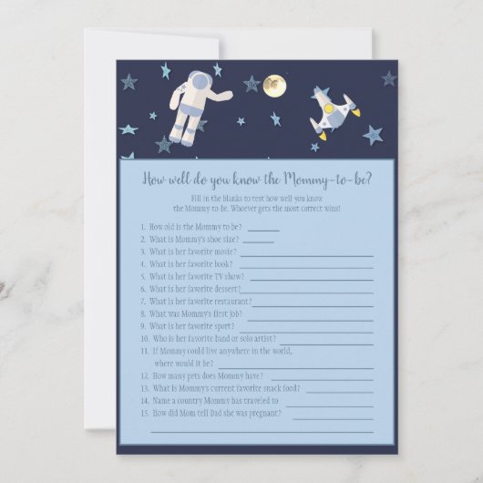 Buitenruimtetoestel die het mama-Baby-spel kent Kaart (Voorkant)