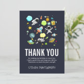 Buitenruimtetoestel en Rockets Pattern Dank u Bedankkaart (Staand voorkant)