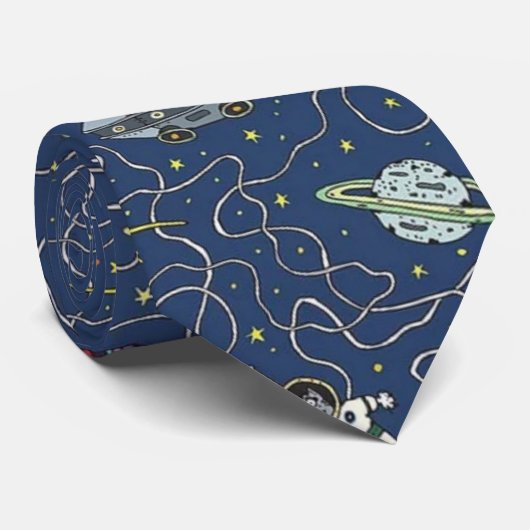 Buitenruimtetoestel en ruimtevaart stropdas (Opgerold)