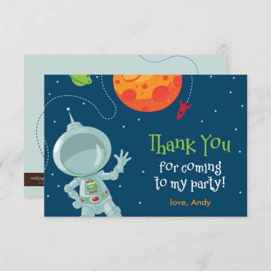 Buitenruimtetransport Birthday Hartelijk dank Bedankkaart (Voorkant / Achterkant)