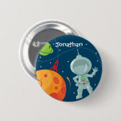 Buitenruimtetransport geboortedag-Button Ronde Button 5,7 Cm (Voorkant /achterkant)