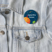 Buitenruimtetransport geboortedag-Button Ronde Button 5,7 Cm (In situ)