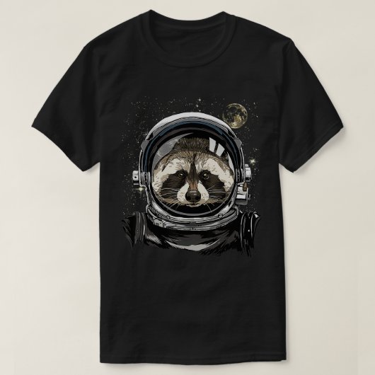 Buitenruimtetransport Raccoon Face Trash Panda Ani T-shirt (Design voorkant)