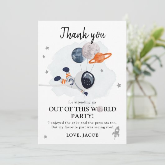 Buitenruimtetuigen Galaxy Boy Dank je kaart (Staand voorkant)