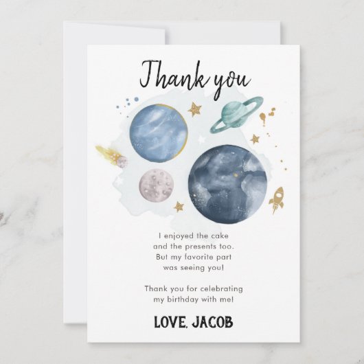 Buitenruimtetuigen Galaxy Boy Dank je kaart (Voorkant)