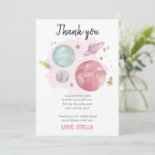 Buitenruimtetuigen Galaxy Girl Pink Hartelijk dank Kaart (Staand voorkant)
