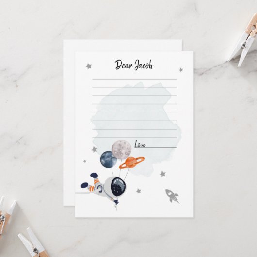 Buitenruimtetuigen Geboortetijd Capsule Kaart (Voorkant / Achterkant in situ)