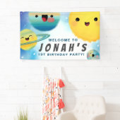 Buitenruimtetuigen Sun sterren Birthday Sign Spandoek (Insitu)