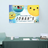 Buitenruimtetuigen Sun sterren Birthday Sign Spandoek (Beurs)