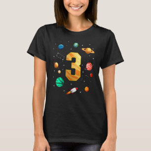Buitenruimtetunaut 3e verjaardag Jongen 3 jaar oud T-shirt
