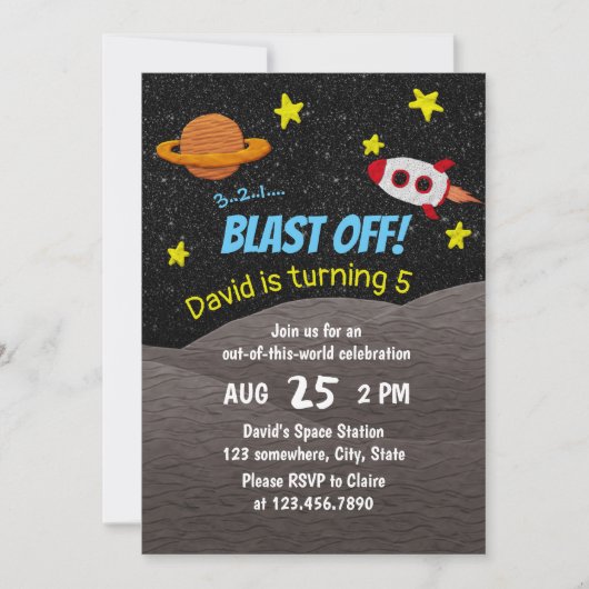 Buitenruimteuter 5th Birthday Party Kaart (Voorkant)