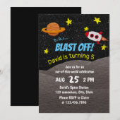 Buitenruimteuter 5th Birthday Party Kaart (Voorkant / Achterkant)