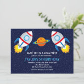 Buitenruimtevaart-dag-uitnodigingen (inktraketten) kaart (Staand voorkant)