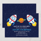 Buitenruimtevaart-dag-uitnodigingen (inktraketten) kaart (Voorkant / Achterkant)