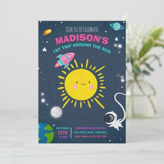 Buitenruimtevaart op zaterdag kaart (Staand voorkant)