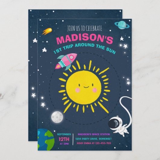 Buitenruimtevaart op zaterdag kaart (Voorkant / Achterkant)