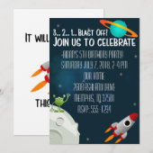 Buitenruimtevaart op zaterdag uitnodiging tot ruim (Voorkant / Achterkant)