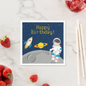 Buitenruimtevaartastronaut Birthday Paper Napkins Servet (Insitu)