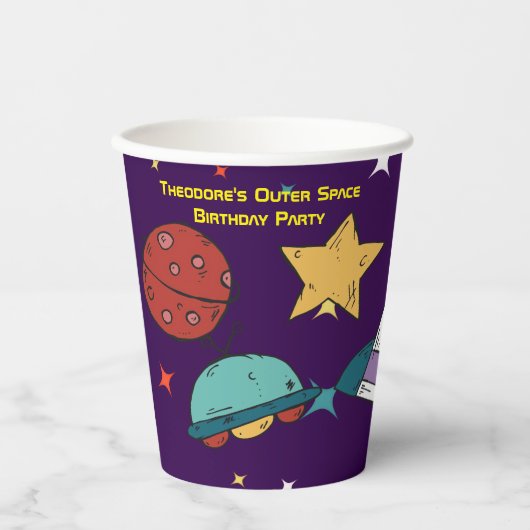 Buitenruimtevaartdag Papieren Bekers (Voorkant)