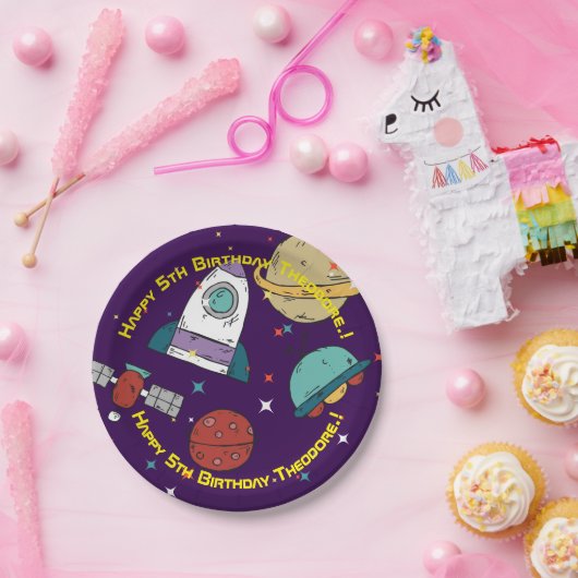 Buitenruimtevaartdag Papieren Bordje (Feest)