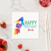 Buitenruimtevaartpartij regenboograketten servet (Insitu)