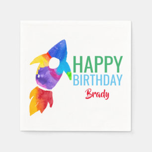 Buitenruimtevaartpartij regenboograketten servet