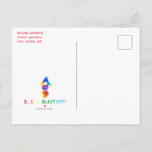 Buitenruimtevaartpartij regenboograketten uitnodiging briefkaart (Achterkant)