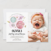 Buitenruimtevaartplanetenmeisje Eerste verjaardag  Kaart (Voorkant)