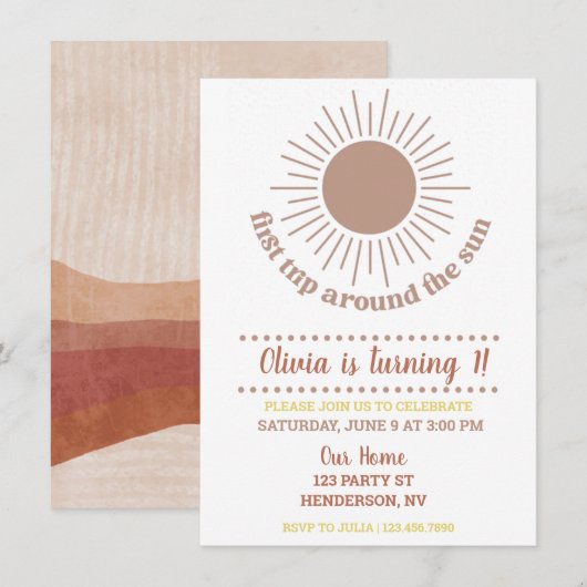 Buitenruimtevaartplanetenmeisje Eerste verjaardag  Kaart (Voorkant / Achterkant)