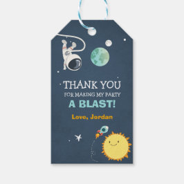 Buitenruimteveer tags Rocket Astronaut Party Cadeaulabel