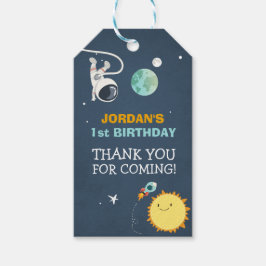 Buitenruimteveer tags Rocket Astronaut Party Cadeaulabel