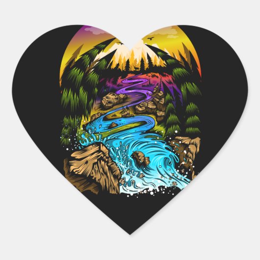 Buitenscène Hart Sticker (Voorkant)
